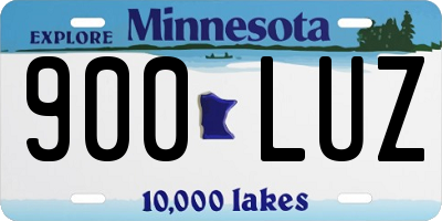 MN license plate 900LUZ