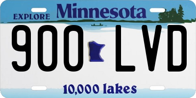 MN license plate 900LVD