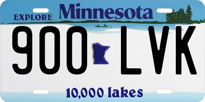 MN license plate 900LVK
