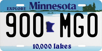 MN license plate 900MGO