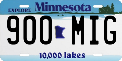 MN license plate 900MIG