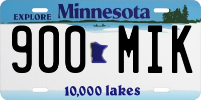 MN license plate 900MIK