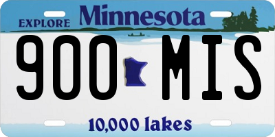 MN license plate 900MIS