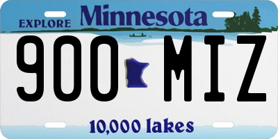 MN license plate 900MIZ