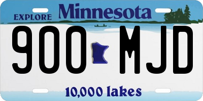 MN license plate 900MJD