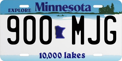 MN license plate 900MJG