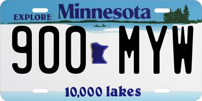 MN license plate 900MYW