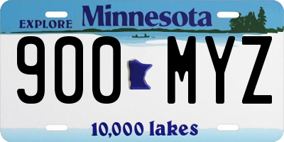 MN license plate 900MYZ