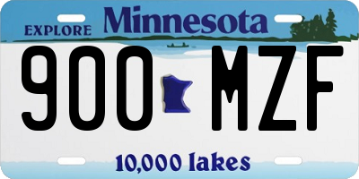MN license plate 900MZF
