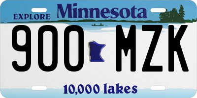 MN license plate 900MZK