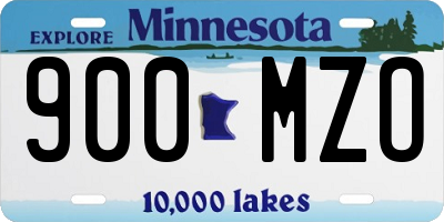 MN license plate 900MZO
