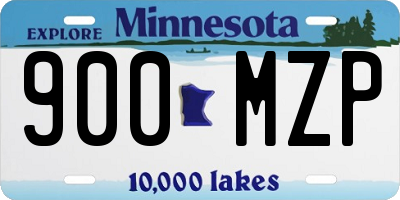 MN license plate 900MZP