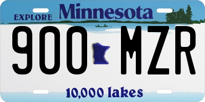 MN license plate 900MZR