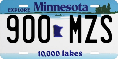 MN license plate 900MZS