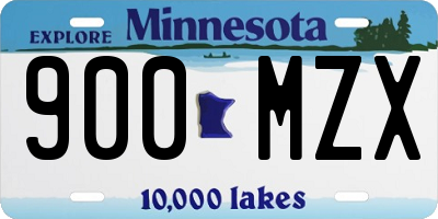 MN license plate 900MZX