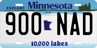 MN license plate 900NAD