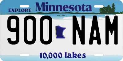 MN license plate 900NAM