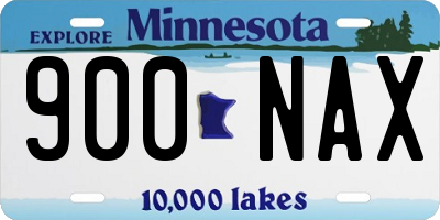 MN license plate 900NAX