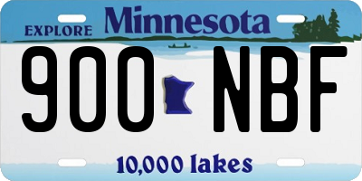 MN license plate 900NBF