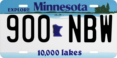 MN license plate 900NBW