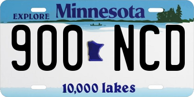 MN license plate 900NCD
