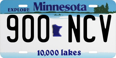 MN license plate 900NCV