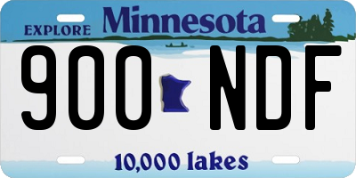 MN license plate 900NDF