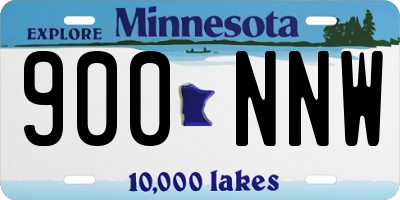 MN license plate 900NNW