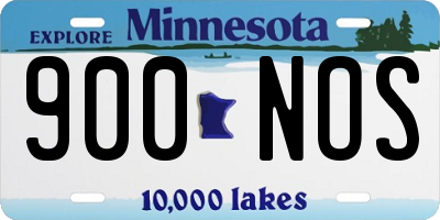 MN license plate 900NOS