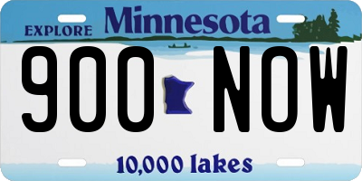 MN license plate 900NOW