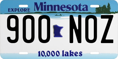 MN license plate 900NOZ