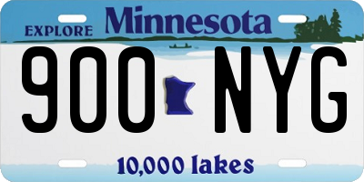 MN license plate 900NYG