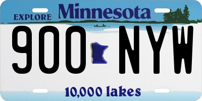MN license plate 900NYW