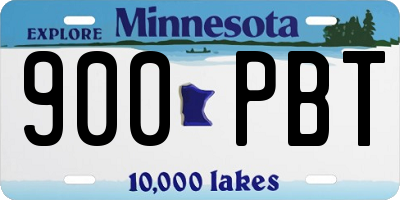 MN license plate 900PBT