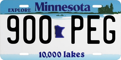 MN license plate 900PEG