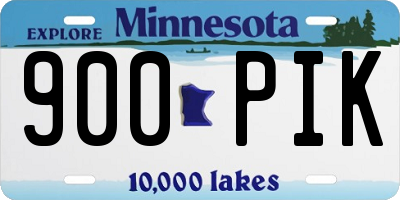 MN license plate 900PIK