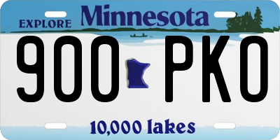 MN license plate 900PKO