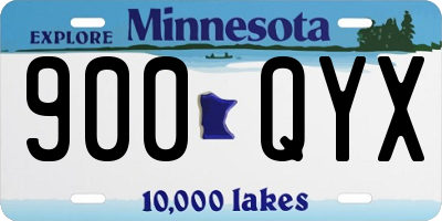 MN license plate 900QYX