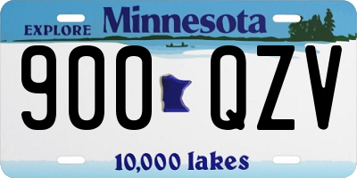 MN license plate 900QZV