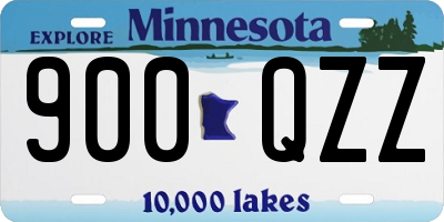 MN license plate 900QZZ
