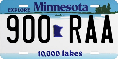 MN license plate 900RAA
