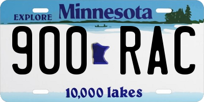 MN license plate 900RAC