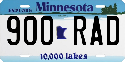 MN license plate 900RAD