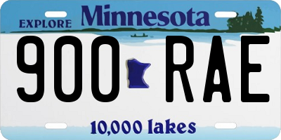 MN license plate 900RAE