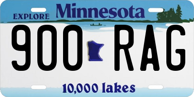 MN license plate 900RAG