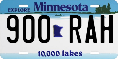 MN license plate 900RAH