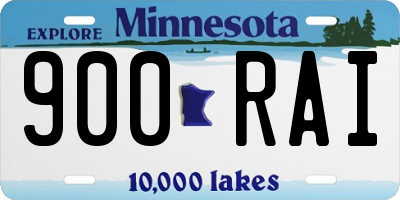 MN license plate 900RAI