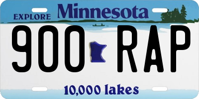 MN license plate 900RAP