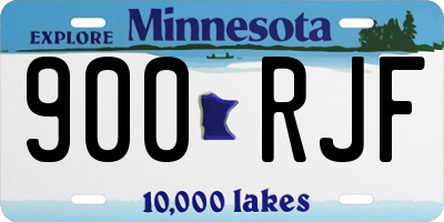 MN license plate 900RJF