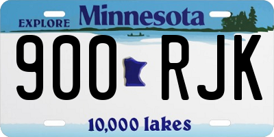 MN license plate 900RJK